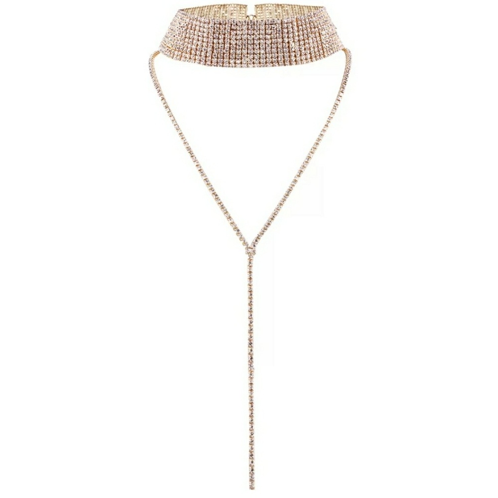 Draped Gold Metallic Halter Top | Sexy Clubwear - Picture 6 of 7